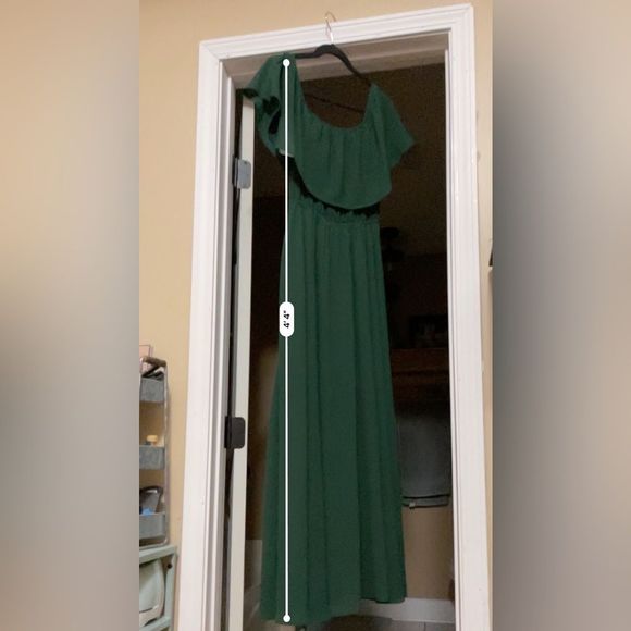 Baltic Born Victoria Off The Shoulder Maxi Dress size Small in hunter green - Picture 11 of 14